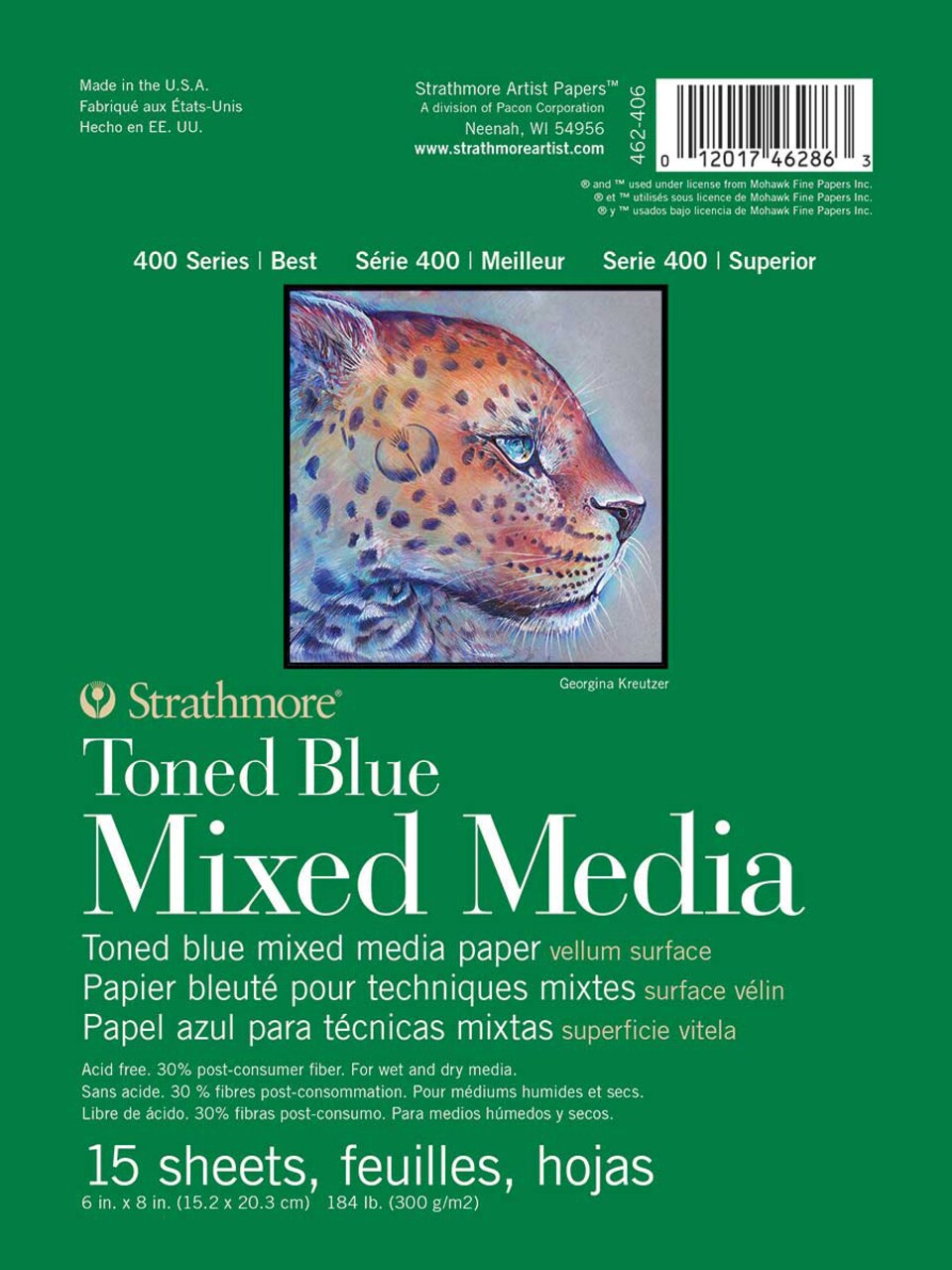 Strathmore 400 Series Mixed Media Pad - Tone Blue 6"X8"-15 Sheets